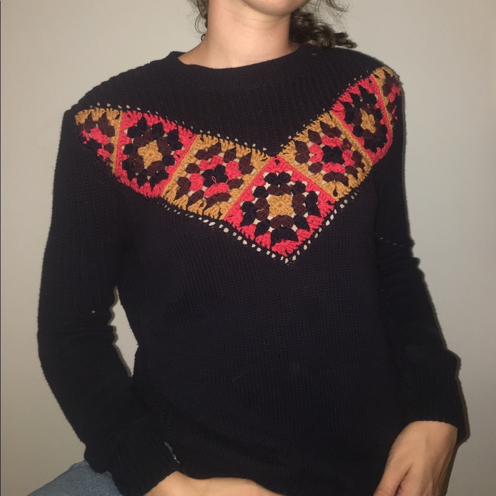Urban outfitters ecoté brand navy knit sweater